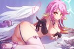  angel ass breast_hold clothing footwear garter_belt high_heels high_resolution jibril_(no_game_no_life) large_filesize lingerie mitsu_(mitsu_art) nipples no_game_no_life nude pussy shoes stockings stockings uncensored very_high_resolution wings 