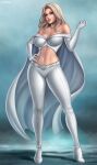  1girl 1girl 1girl big_breasts breasts clothed_female comic_book_character emma_frost female_focus female_only flowerxl high_heels high_res long_hair looking_at_viewer marvel marvel_comics mature mature_female mutant_(marvel) patreon patreon_paid patreon_reward pinup superheroine thick_thighs x-men 