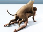  1girl 3d all_fours ambiguous_penetration beastiality dog doggy_position sex 