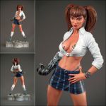  1girl cleavage figure open_clothes sara_pezzini schoolgirl skirt witchblade 