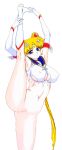 1girl big_breasts bishoujo_senshi_sailor_moon blonde_hair blue_eyes breasts cleft_of_venus flexible gloves kuroinu_juu legs_up long_hair nipples older older_female pussy sailor_moon tsukino_usagi twin_tails young_adult young_adult_female young_adult_woman