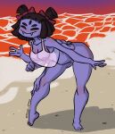 1girl 2021 2d 4_fingers 5_eyes 6_arms alternate_version_available anthro anthro_only arachnid arms_behind_back ass beach breasts fangs female female_only full_body hand_on_own_leg kross_draws monster monster_girl muffet multiple_arms multiple_eyes nipples nude nude_female purple-skinned_female purple_body purple_skin pussy see-through_clothes see-through_clothing see-through_top smug solo_female spider spider_girl standing undertale undertale_(series)