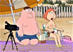  bikini_bottom breasts camera erect_nipples family_guy lois_griffin peter_griffin thighs topless 
