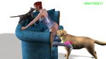  3d beastiality cat dog high_heels kissing tail 
