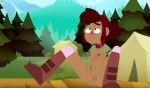 1girl animated breasts camp_camp clothing collar dog_collar female_masturbation female_only fingering fingering_self fondling forest gif gwen_(camp_camp) honeycam loop mangamaster masturbation nervous nipples outside public_masturbation pussy rooster_teeth self_fondle spread_legs