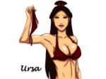  avatar:_the_last_airbender bikini bikini_bottom black_hair bottomless breasts cleavage lipstick long_hair milf naughty side-tie_bikini ursa ursa_(avatar) white_background 