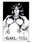  1girl big_breasts breasts comic female female_only kevin_taylor kiss_comix monochrome the_girl 