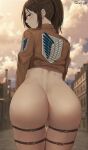  ass attack_on_titan booty bottomless large_ass looking_back pussy sasha_braus shexyo 