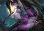 1boy 1boy1girl 1girl big_breasts black_hair blizzard_entertainment brown_eyes cian_yo cowgirl_position creampie female girl_on_top male male/female overwatch penetration penis pov pussy sex straight uncensored vaginal vaginal_penetration widowmaker widowmaker_(overwatch)