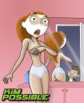  ass chickenscarf cover_up covering_breasts embarrassing kim_possible kimberly_ann_possible panties tim_possible 