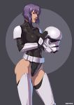  artist_name big_breasts breasts dmitrys ghost_in_the_shell ghost_in_the_shell_stand_alone_complex gloves helmet kusanagi_motoko large_breasts leotard lips motoko_kusanagi oppai purple_hair red_eyes short_hair shoulder_pads solo star_wars stockings stormtrooper thighhighs 