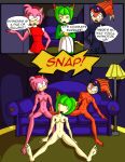  alien amy_rose breasts comic cosmo_the_seedrian feet furry green_eyes green_hair hairband hairless_pussy hypnosis nipples nude orange_hair pink_hair pussy red_eyes sega shade_the_echidna short_hair sonic sonic_team text 