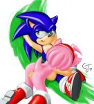 amy_rose anus ass blue_hair boots bracelet chewtoygraphics fellatio furry gloves hairband jewelry laying_down nude oral pink_hair pussy sega short_hair sonic sonic_team sonic_the_hedgehog