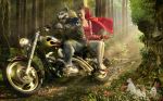 little_red_riding_hood motorcycle stockings werewolf 