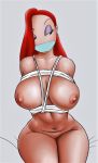  1girl big_breasts bondage breasts female female_only jessica_rabbit nipples nude red_hair rope thighs tied who_framed_roger_rabbit 