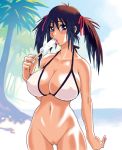  big_breasts bikini_top blue_eyes blush bottomless breasts brown_hair cameltoe hair huge_breasts large_breasts nomura_ryouji nude_filter photoshop popsicle pussy ryoji_(nomura_ryouji) solo twintails uncensored 
