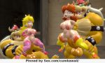  1boy 2_girls bowser breasts interspecies princess_daisy princess_peach sex super_mario_bros. 