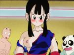  breasts_out_of_clothes chichi dragon_ball tien_shinhan wardrobe_malfunction 