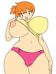  blue_eyes breasts huge_breasts kasumi_(pokemon) misty nipples orange_hair pokemon tease toshiso_(artist) 