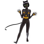 big_breasts black_fur bodypaint boocat cat_girl catgirl furry jack-o&#039;-lantern jack_o_lantern pussy