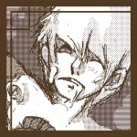 004_(cyborg_009) cyborg_009 face looking_at_viewer monochrome yaoi