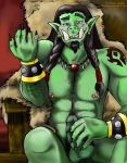 come_hither erect_nipples green_skin looking_at_viewer nude_male orc orc_(species) orc_(warcraft) tailbone thrall warcraft warcraft_3 world_of_warcraft