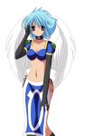 1_female 1girl absurdres blue_hair clothed collar derivative_work front_view gloves hair highres loincloth looking_at_viewer ocarina_(violinist_of_hameln) orgel_(artist) solo standing vector_trace violinist_of_hameln wings