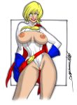  boob_window breasts_out_of_clothes cameltoe crazy_eyes crazy_smile daikon dc_comics power_girl pussy_visible_through_clothes wedgie 