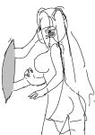  female miku_hatsune monochrome sketch standing tagme vocaloid 