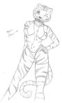  bikini cameltoe furry kung_fu_panda master_tigress sketch winking_at_viewer 