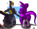 ! =3 arbok ass ass_grab big_ass big_breasts blue_eyes blush breasts bubble_butt butt_grab claws cobra feet green_eyes grope hindpaw looking_back nipples nude paws pokemon red_eyes reptile scalie seviper shiny shiny_skin smile snake snakes surprise tail ticklishways toes zp92