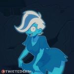  1girl :3 aged_up blue_skin breasts female_only flashing ghost ghoul_school gif nude phantasma_phantom pussy scooby-doo smile tagme twistedgrim white_hair your_slut_daughter 