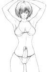  bikini breasts cameltoe erection futanari monochrome neon_genesis_evangelion penis rei_ayanami small_breasts 