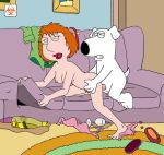  biohazard_(artist) brian_griffin dog family_guy lois_griffin shoes_removed tail 