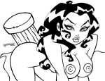 all_fours assesina bent_over breasts cleavage curly_hair dc_comics diana_prince drawing female long_hair monochrome nude wonder_woman