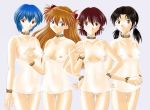  4girls :| alternate_costume asuka_langley_souryuu babydoll bangs bare_shoulders black_hair blue_eyes blue_hair breasts brown_eyes brown_hair buckle center_opening chemise choker cleavage clenched_hand closed_mouth collar collarbone covered_navel cowboy_shot expressionless flipped_hair freckles girlfriend_of_steel grey_eyes hair_between_eyes hair_bobbles hair_ornament hand_on_hip hands_on_hips hikari_horaki kirishima_mana light_smile lineup lingerie long_hair looking_at_viewer low_pigtails low_twintails mana_kirishima multiple_girls neon_genesis_evangelion nipple_slip nipples no_bra no_panties parted_bangs pulled_by_self pussy red_eyes red_hair rei_ayanami revealing_clothes see-through short_hair short_twintails simple_background skinny smile standing strap_pull take_your_pick thigh_gap twintails two_side_up uncensored underwear underwear_only undressing white_background 
