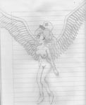  1girl breasts female_only hat injection_fairy_lily nipples nurse_hat traditional_art traditional_media_(artwork) wings yu-gi-oh! 