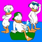 3_anthros 3_boys 3_males anthro anthro_only dewey_duck duck ducktales erection furry huey_duck louie_duck male male_anthro male_only mouseboy multiple_boys multiple_males nude penis quack_pack sitting standing testicles