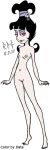 1girl beetlejuice female_only flat_chested full_body lydia_deetz nude nude_female pussy r.p.g small_breasts tall_image