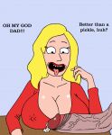  beth_smith cleavage cum father_&amp;_daughter gigantic_penis huge_breasts imminent_incest nipple_bulge rick_and_morty rick_sanchez sbb tongue_out veiny_penis 