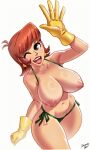 1girl big_breasts cartoon_milf dexter&#039;s_laboratory dexter&#039;s_mom dracksart erect_nipples female_only gloves panties thighs topless topless_female white_background