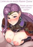  before_sex big_breasts breast_grab breasts cape cum cum_on_breasts fire_emblem fire_emblem_echoes fire_emblem_echoes:_mou_hitori_no_eiyuuou fire_emblem_echoes:_shadows_of_valentia heart high_res holding_breasts huge_breasts long_hair midriff milf nipples paizuri penis pov pov_eye_contact purple_hair smile sonia_(fire_emblem) text 