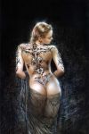  1girl ass female female_only luis_royo_(artist) solo tattoo 