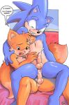 anal battle_angel cum grin miles_&quot;tails&quot;_prower multiple_tails nude penis reverse_cowgirl small_dom_big_sub sonic sonic_the_hedgehog tail teen testicles text yaoi young