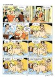 big_breasts blonde_hair bruno_di_sano comic dialogue nipples nude_female original random_comic sequential size_difference topless_female