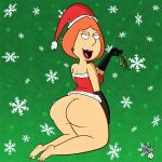  ass bottomless family_guy gloves kneel lois_griffin no_panties santa_costume thighs 