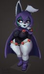  boots breasts cape cosplay cranihum dc_comics green_hair hood jewelry latex league_of_legends leotard nipple_bulge nipples pale_skin rabbit_ears raven_(cosplay) raven_(dc) riot_games shortstack spandex teen_titans thick_thighs vex yordle 
