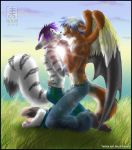   2006 yaoi grass kissing male tail topless wings zen zen_(artist)  