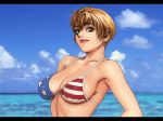  1girl 4th_of_july ;d america american_flag_bikini animated animated_gif aprel_o&#039;gin armpit armpits bangs bare_shoulders big_breasts bikini bikini_pull blonde_hair blue_eyes bounce bouncing_breasts breasts brown_hair bust cloud earring earrings erect_nipples expose eyelashes flag_print game_cg gif gif_artifacts grin hair_between_eyes hands_on_hips hot_gimmick jewelry large_breasts letterboxed lips lipstick looking_at_viewer makeup motion_blur nipples ocean one_eye_closed open_mouth outdoor outdoors outside photo_background print_bikini profile public_nudity short_hair sky smile solo standing star string_bikini striped swimsuit taisen_hot_gimmick tsukasa_jun upper_body usa wardrobe_malfunction water wink winking 