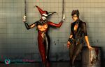  batman_(series) bdsm bondage breasts catwoman cleavage exposed_breasts harley_quinn harley_quinn_(classic) leather selina_kyle skyler-rogue subscribestar superheroine torn_clothes yuri 